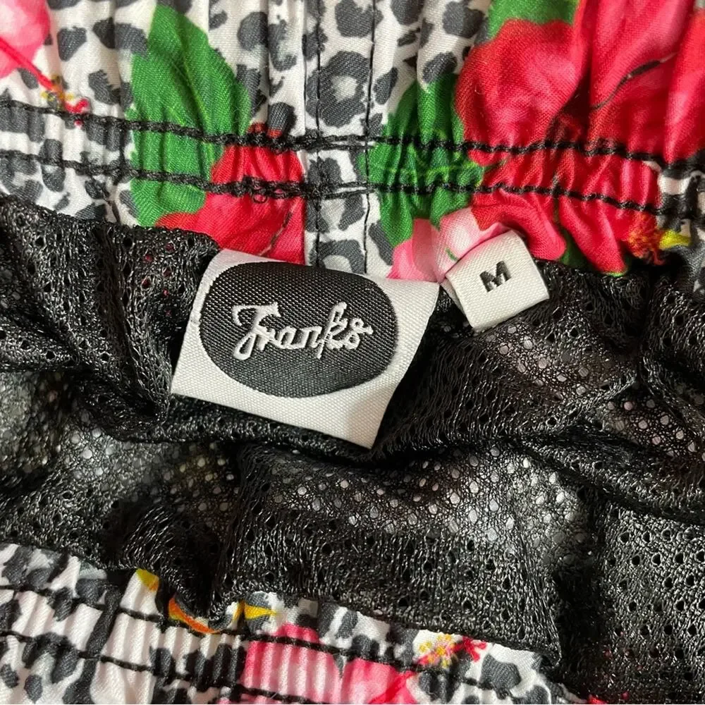 Franks Broadbeach Quick dry Tropical Toucan floral leopard swim trunks shorts M